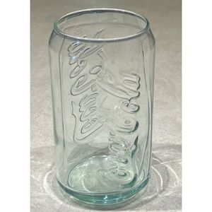 Vintage Coca-Cola Coke Embossed Can Shaped Glass Single Replacement 5" Green